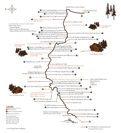 Rogue River Rafting Map | Rogue River Outfitters